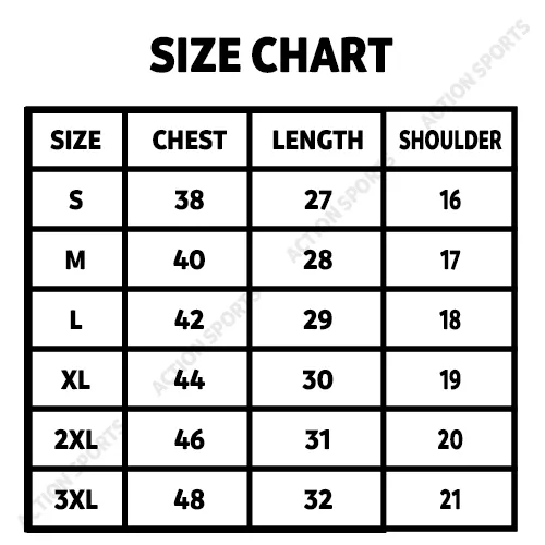Size chart for 4 Combo Premium Polo T shirt for Men